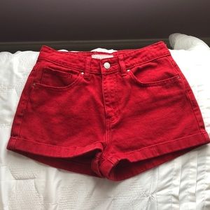 PacSun Red Mom Shorts